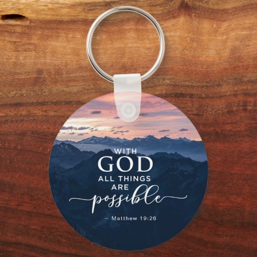 マタイ19:26神と共にすべてのことが可能である キーホルダー (裏面)