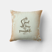 マタイ19:26神と共にすべてのことが可能である クッション (裏面)