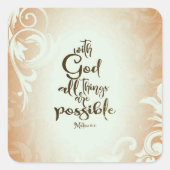 マタイ19:26神と共にすべてのことが可能である スクエアシール (正面)