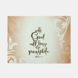 マタイ19:26神と共にすべてのことが可能である ドアマット