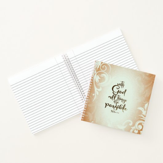 マタイ19:26神と共にすべてのことが可能である ノートブック (内部)