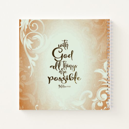 マタイ19:26神と共にすべてのことが可能である ノートブック (裏面)
