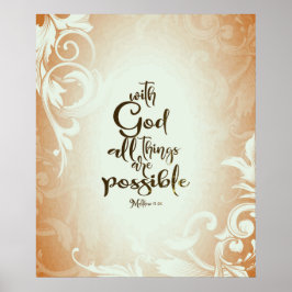 マタイ19:26神と共にすべてのことが可能である ポスター