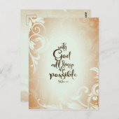 マタイ19:26神と共にすべてのことが可能である ポストカード (正面/裏面)