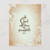 マタイ19:26神と共にすべてのことが可能である ポストカード (正面)
