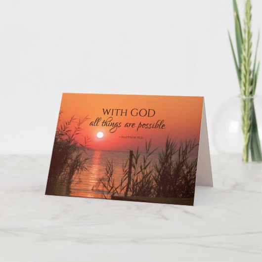 マタイ19:26神と共に、すべてのことが可能である カード (正面)