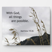 マタイ19:26神と共に、すべてのことが可能である フォトプラーク (正面)