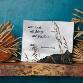 マタイ19:26神と共に、すべてのことが可能である フォトプラーク (側面)