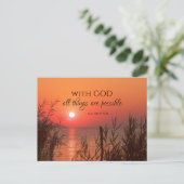 マタイ19:26神と共に、すべてのことが可能である ポストカード (スタンド正面)