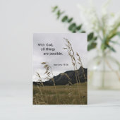 マタイ19:26神と共に、すべてのことが可能である ポストカード (スタンド正面)