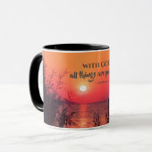 マタイ19:26神と共に、すべてのことが可能である マグカップ (正面左)