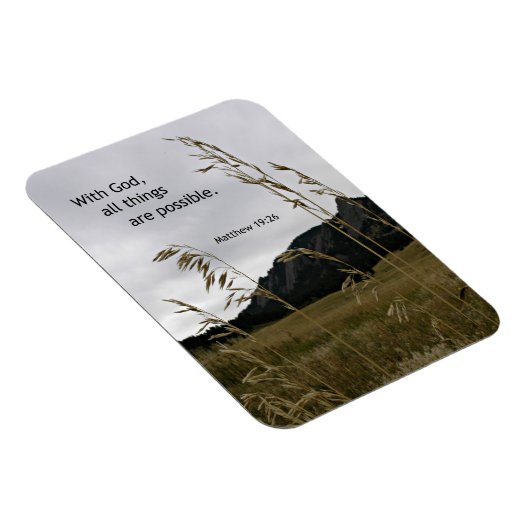 マタイ19:26神と共に、すべてのことが可能である マグネット (右側)