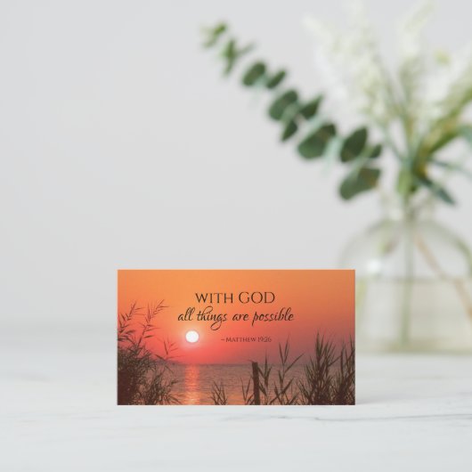 マタイ19:26神と共に、すべてのことが可能である 名刺 (スタンド正面)