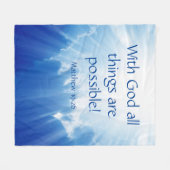 マタイ19:26 フリースブランケット (正面(横))