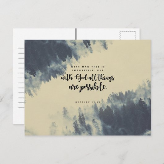 マタイ19:26 – 神と共に、すべてのことが可能である ポストカード (正面/裏面)