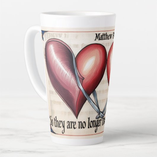 マタイ19:6 カフェラテマグ (左アングル)