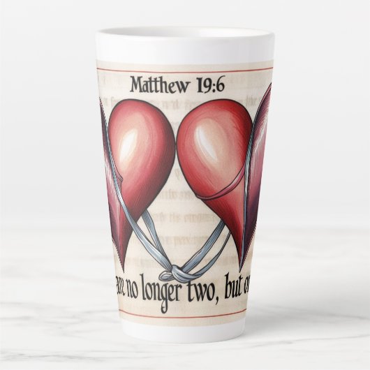 マタイ19:6 カフェラテマグ (正面)