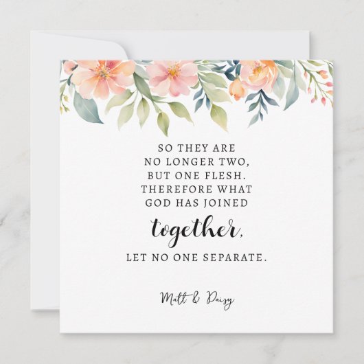 マタイ19:6, Marriage Bible Verse カード (正面)