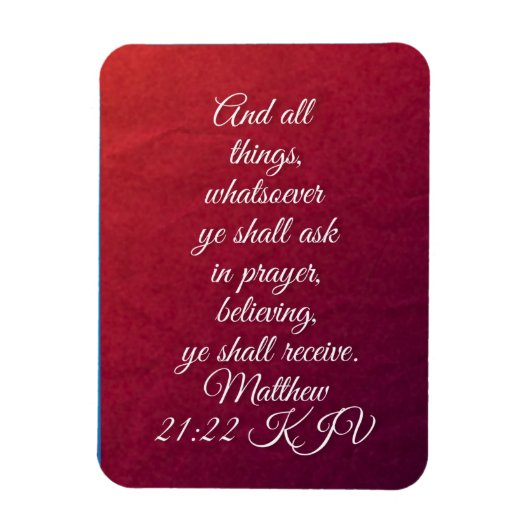 マタイ21:22 KJV聖句 マグネット (縦)