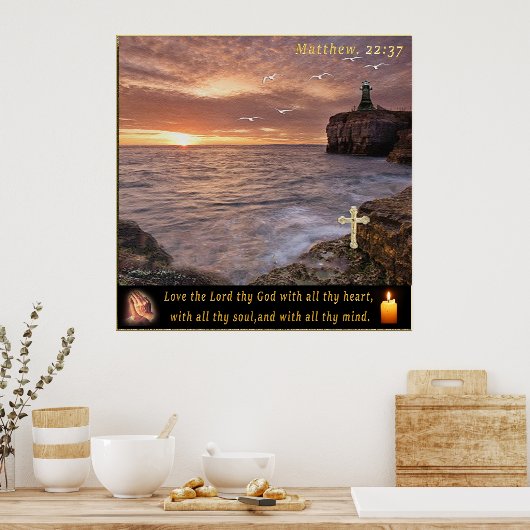 マタイ22:37ポスター ポスター (キッチン)