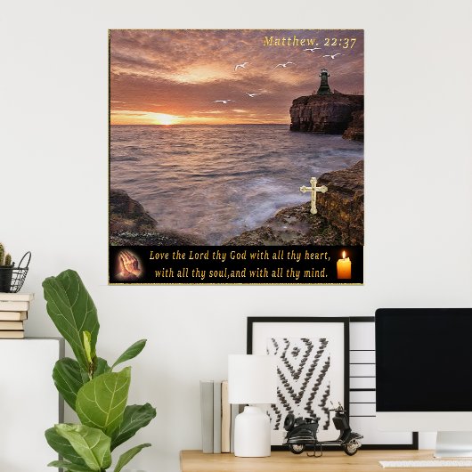 マタイ22:37ポスター ポスター (ホームオフィス)