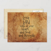 マタイ22:37主を愛し、あなたのハート ポストカード (正面/裏面)