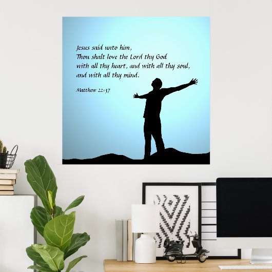 マタイ22:37 ポスター (ホームオフィス)
