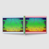 マタイ23:37の聖書の節。 ゲストブック (全面)