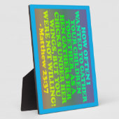 マタイ23:37の聖書の節。 フォトプラーク (側面)