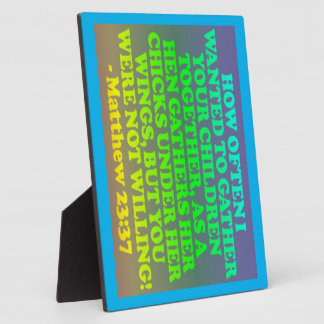 マタイ23:37の聖書の節。 フォトプラーク