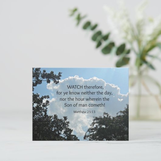 マタイ25:13だから見よ、知っておいて….. ポストカード (スタンド正面)