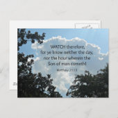 マタイ25:13だから見よ、知っておいて….. ポストカード (正面/裏面)