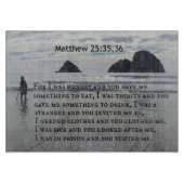 マタイ25:35,36わたしは腹が減り、あなたがたは与え私を カッティングボード (正面)