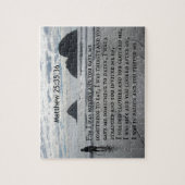 マタイ25:35,36わたしは腹が減り、あなたがたは与え私を ジグソーパズル (縦)