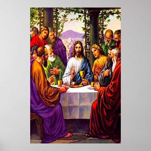 マタイ26:26-30わたしの体とわたしの血のポスター ポスター (正面)