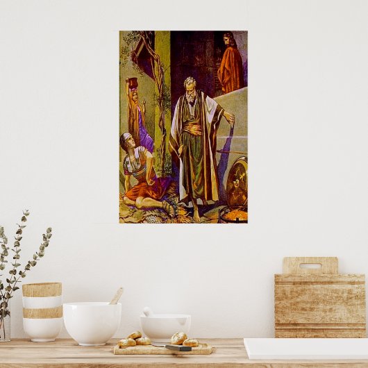 マタイ26:69-75ペテロはイエスのポスターを否定する ポスター (キッチン)