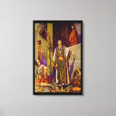 マタイ26:69-75ペテロはイエス・キャンバスを否定する キャンバスプリント (正面)