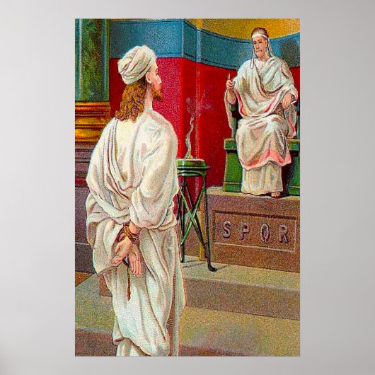 マタイ27:11-26ピラトの質問イエスのポスター ポスター (正面)