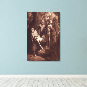 マタイ27:57-61イエスは墓のキャンバスに埋葬される キャンバスプリント (インサイチュ (ウッドフロア))