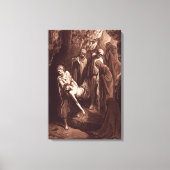 マタイ27:57-61イエスは墓のキャンバスに埋葬される キャンバスプリント (正面)