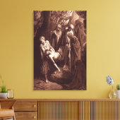 マタイ27:57-61イエスは墓のキャンバスに埋葬される キャンバスプリント (インサイチュ (リビング))