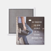 マタイ28:19行って、すべての国々の弟子を作りなさい マグネット (正面/裏面)