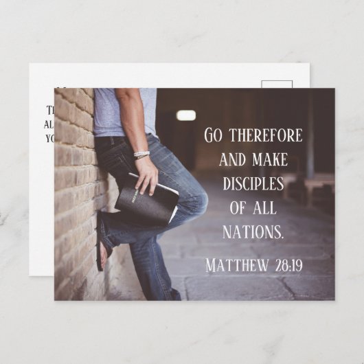 マタイ28:19-20行く全ての国々の弟子になる ポストカード (正面/裏面)