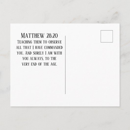 マタイ28:19-20行く全ての国々の弟子になる ポストカード (裏面)