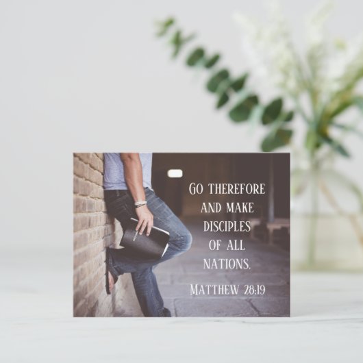 マタイ28:19-20行く全ての国々の弟子になる ポストカード (スタンド正面)