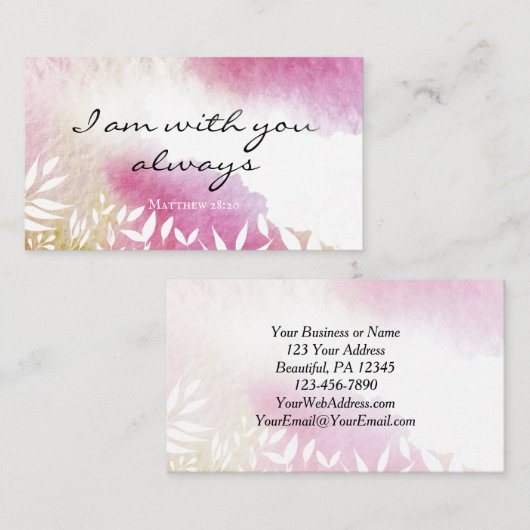 マタイ28:20わたしは常にあなた方と共にいる 名刺 (正面/裏面)