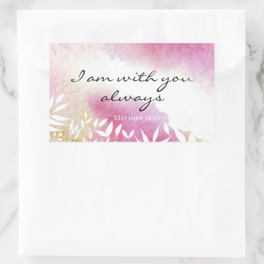 マタイ28:20わたしは常にあなた方と共にいる 長方形シール (バッグ)