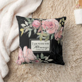 マタイ28:20わたしは常にピンクのフローラ クッション (ブランケット)