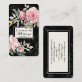 マタイ28:20わたしは常にピンクのフローラ 名刺 (正面/裏面)