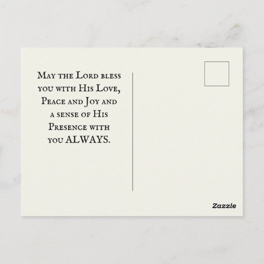 マタイ28:20わたしは常にピンクの花々と共にいる ポストカード (裏面)